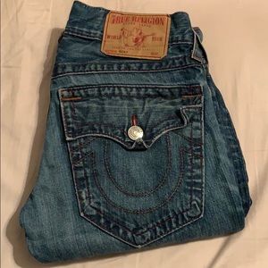 True Religion Jeans Ricky Red Stitching